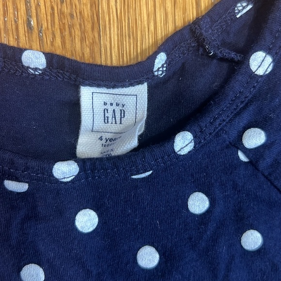 Gap Navy with White Polka Dot Long Sleeve Skater Dress - Picture 2 of 6